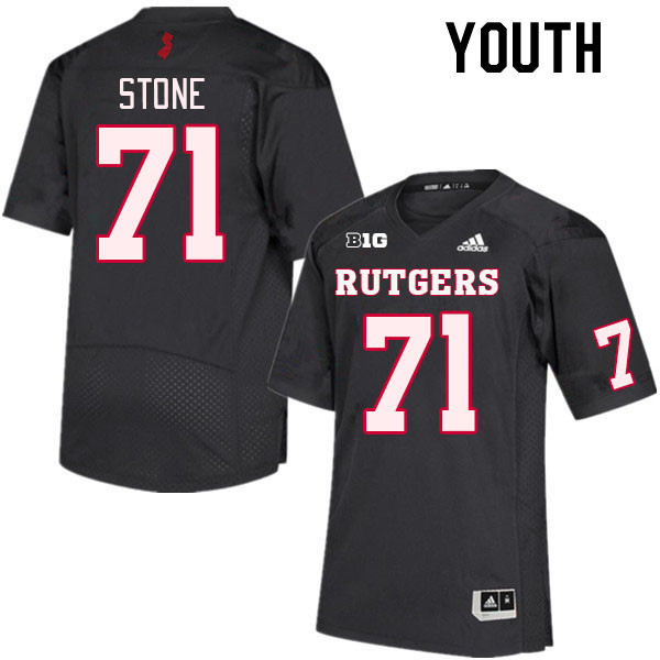 Youth #71 John Stone Rutgers Scarlet Knights College Football Jerseys Stitched Sale-Black